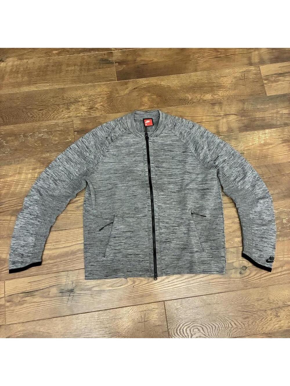 Nike Tech Fleece Jacket Men's Large Gray Heathered Zip-Up